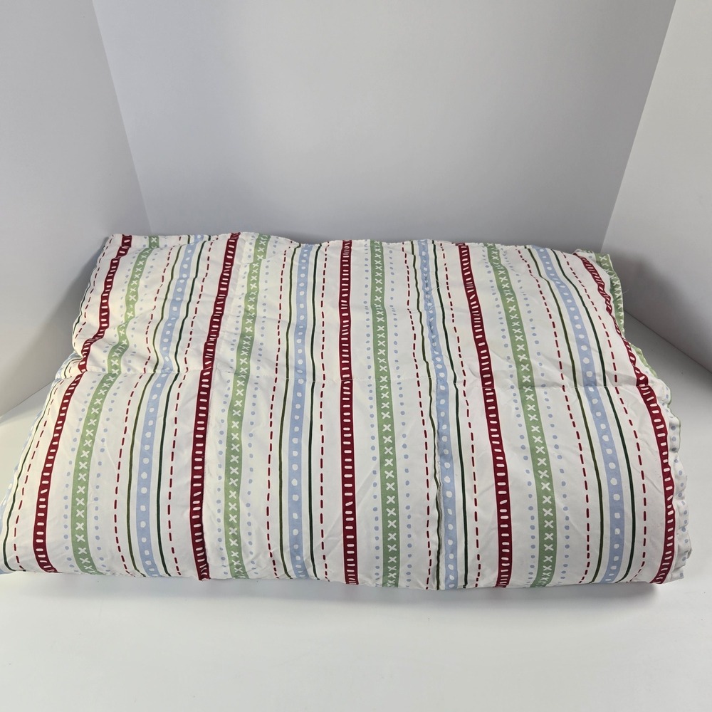 Goose Down Comforter Twin White Striped Geometric Bedding Blanket Kids